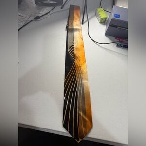 Vitaliano orange and black Men's Tie